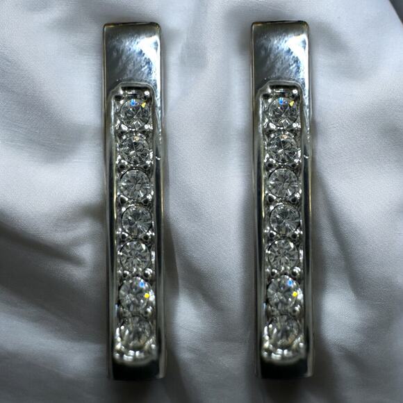 Swarovski Swan Signed Bracelet Earrings Bracelet Brooch Jewelry Set, Pave Stones - Picture 4 of 16